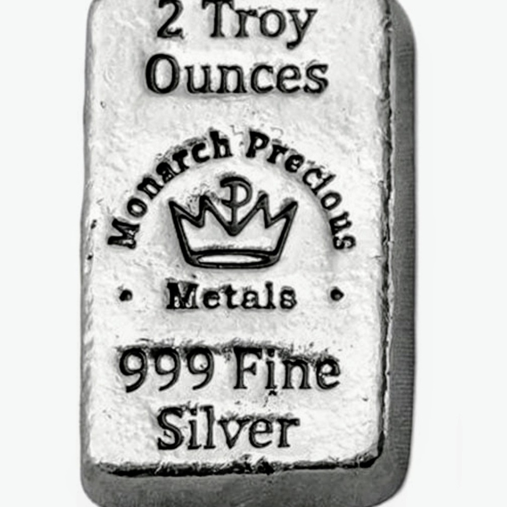 2 oz Monarch Hand Poured "Chunky" Silver Bar .999 Pure